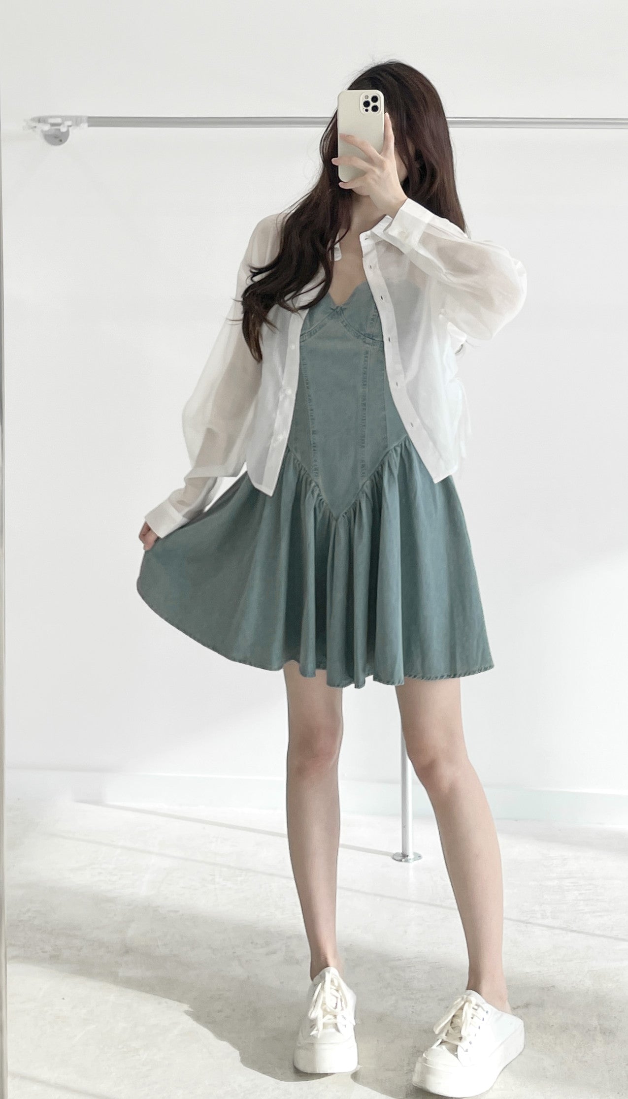 Denim overall dress