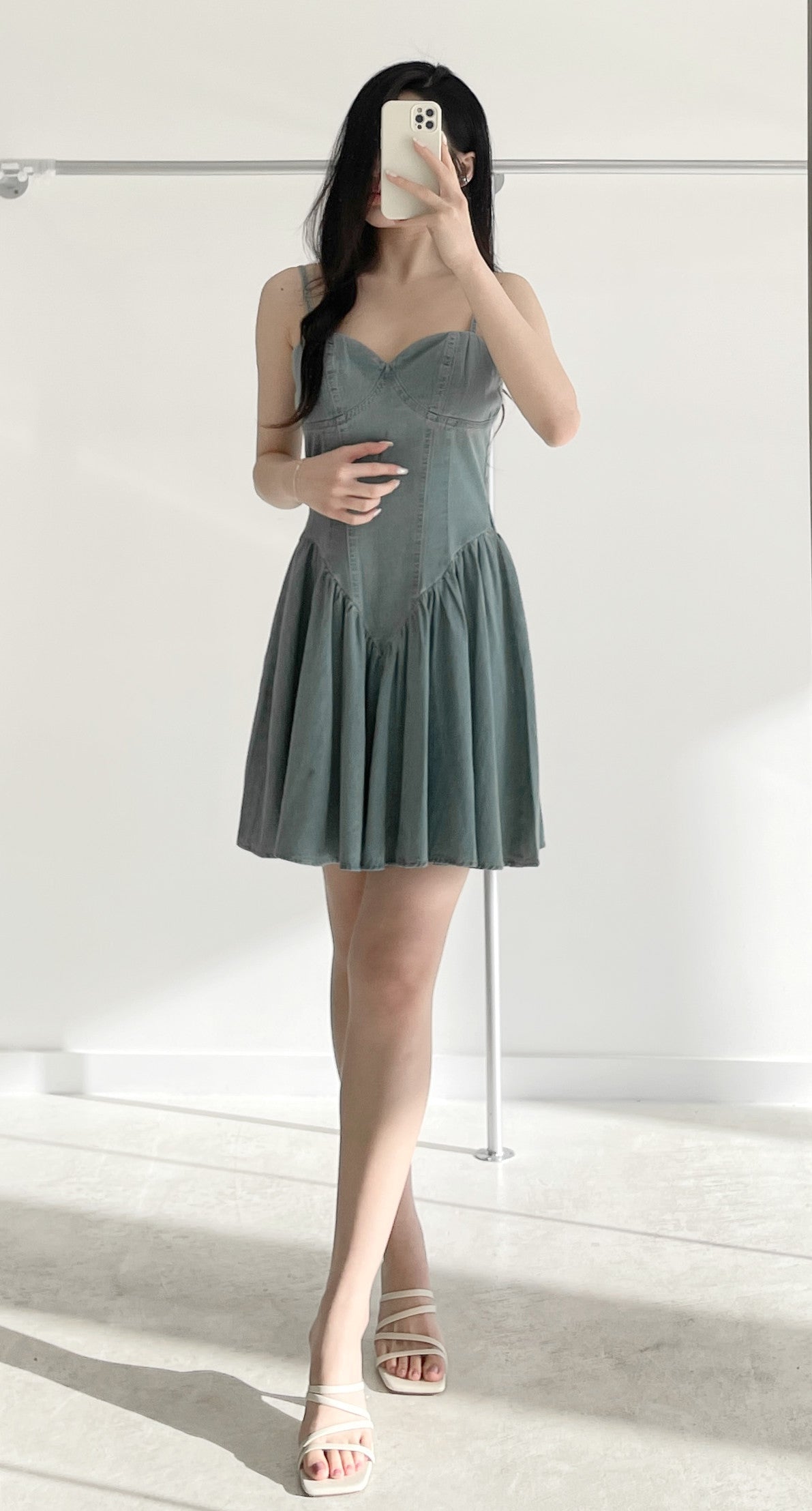 Denim overall dress