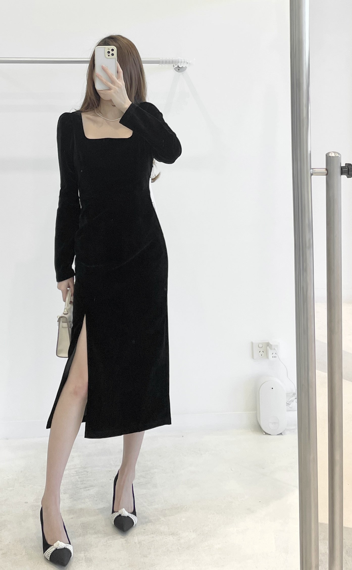 Velvet Bow Tie Dress