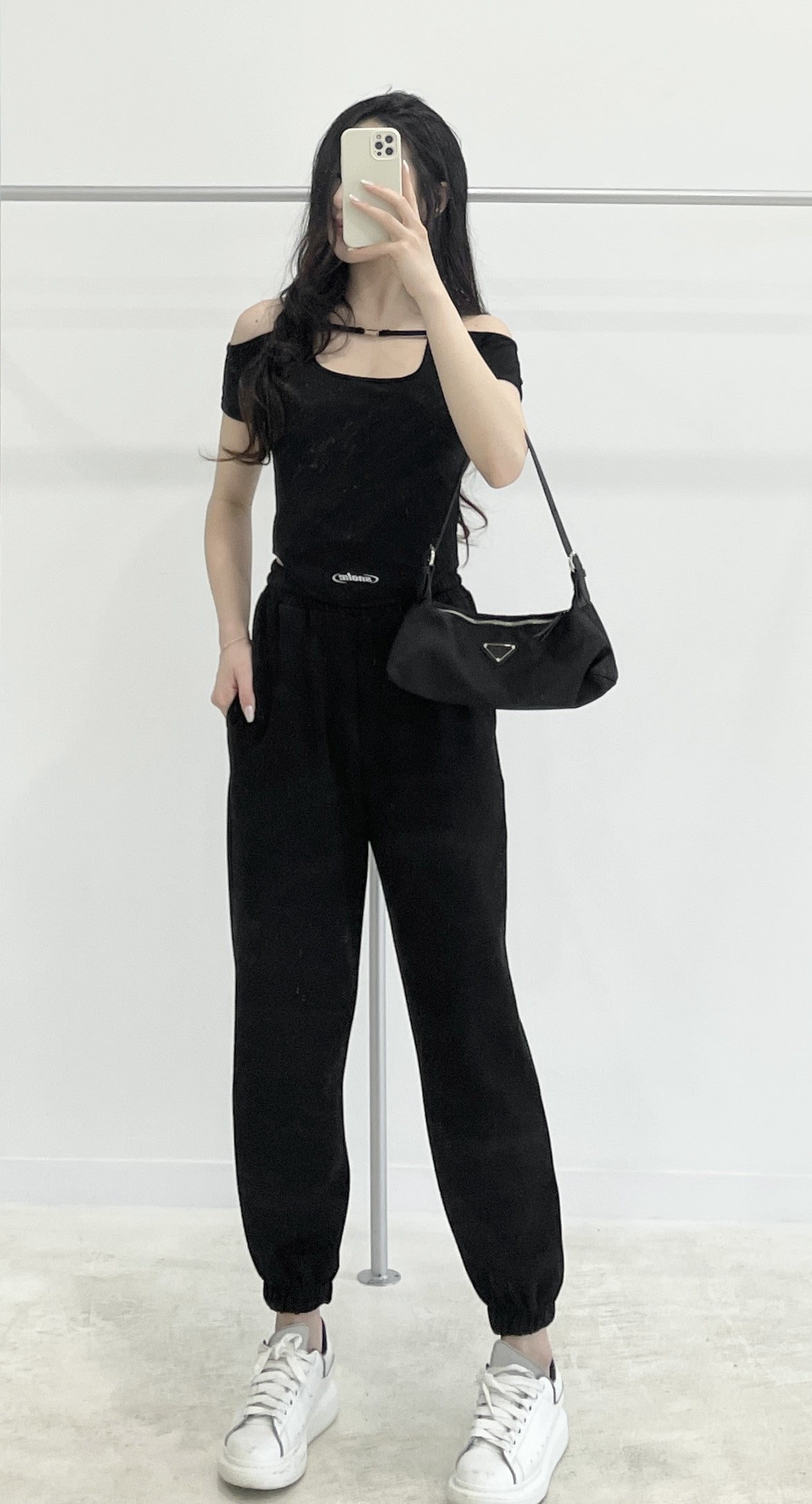 Off-shoulder short-sleeve top