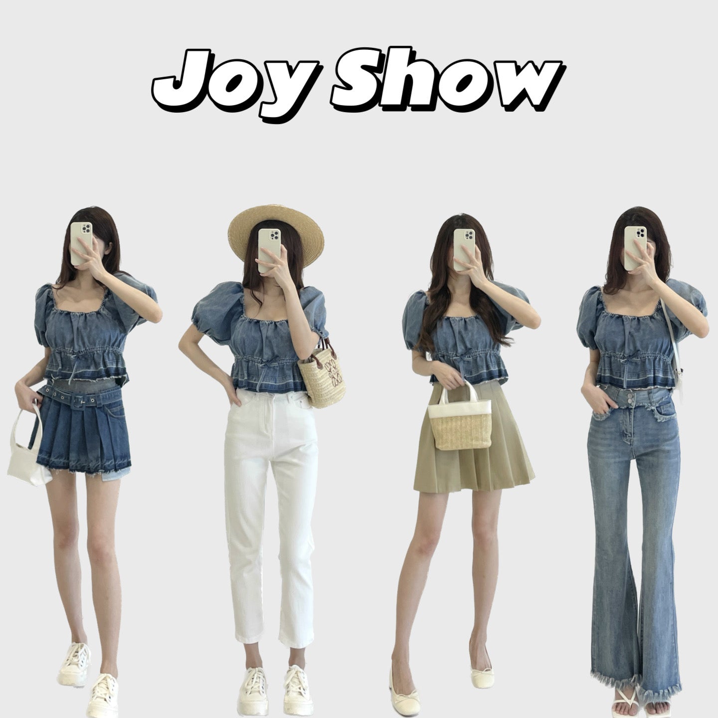 denim short-sleeve shirt