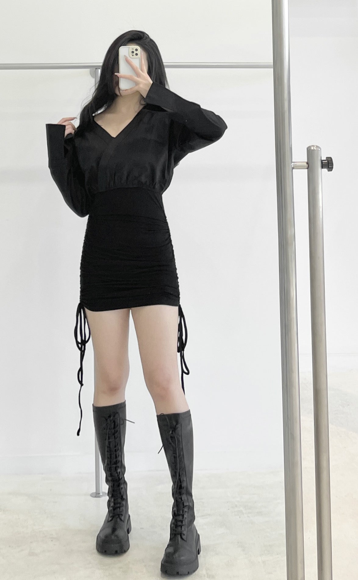 Long-Sleeve Shirt and Camisole Dress Set