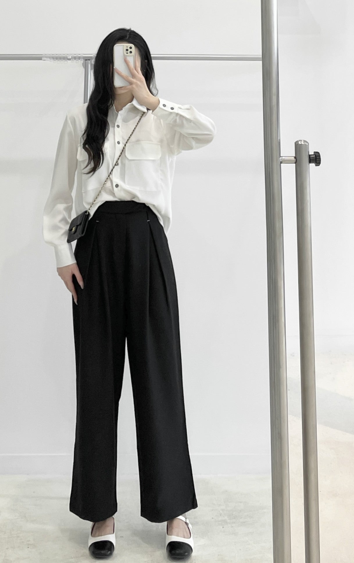 High-Waisted Wide-Leg Suit Trousers