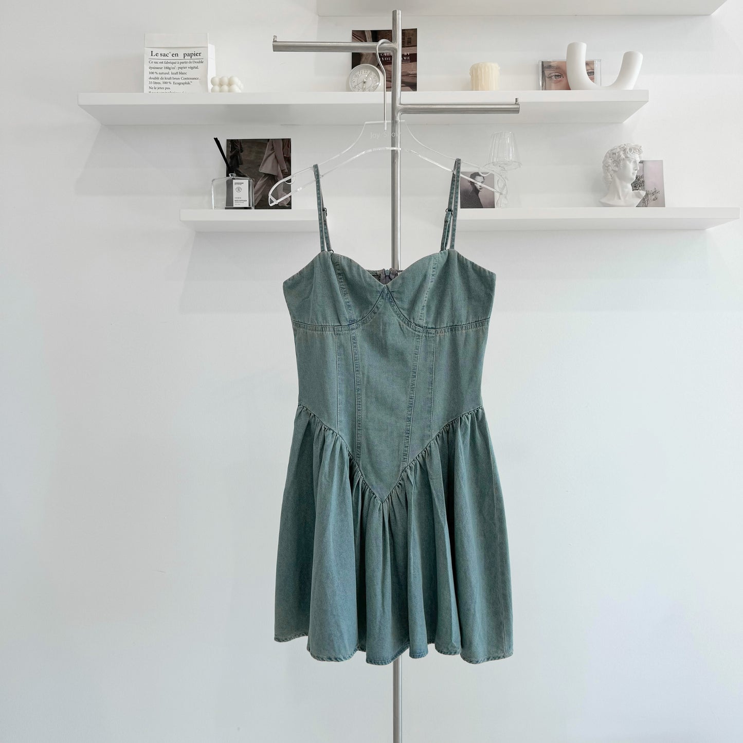 Denim overall dress