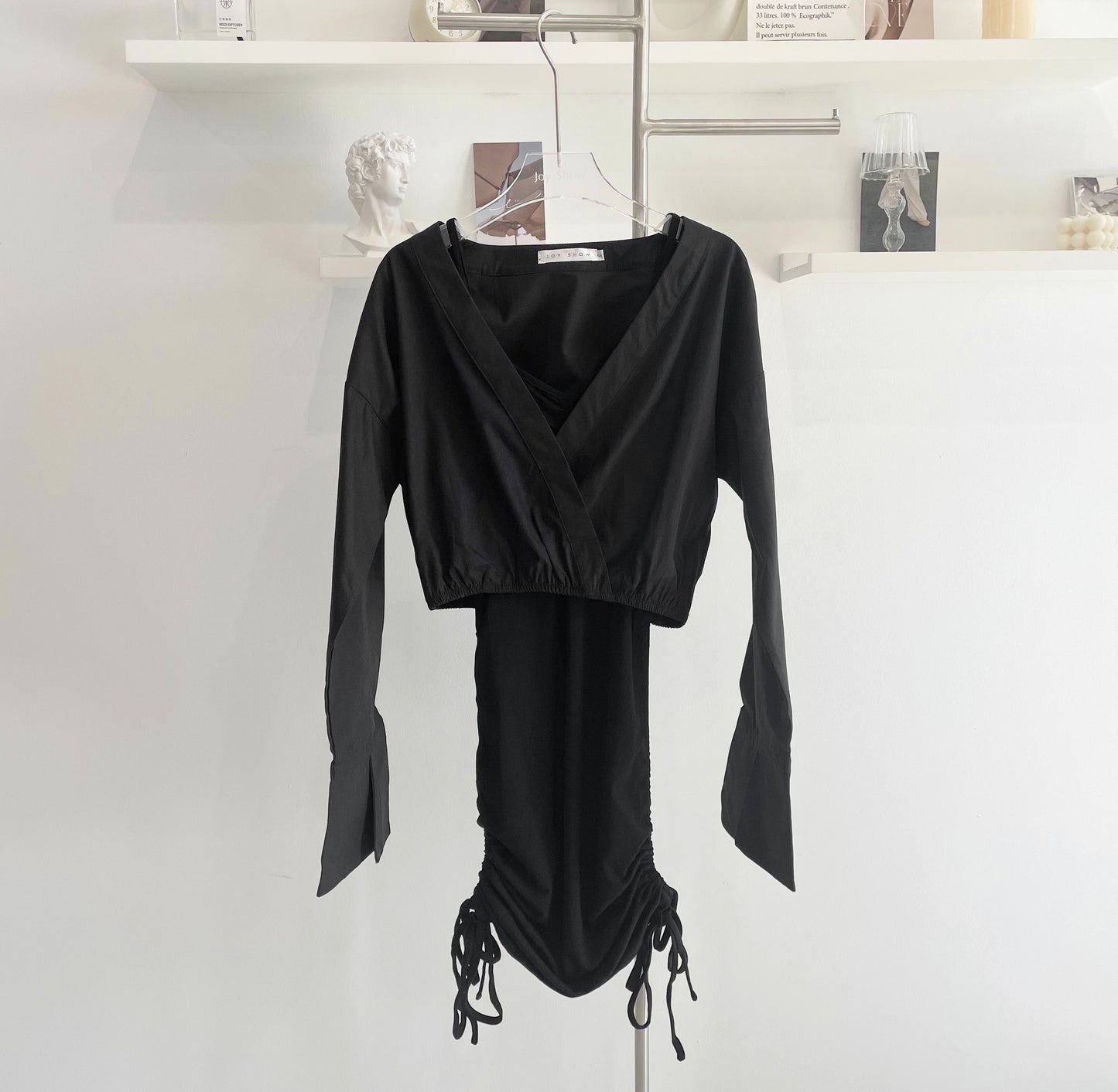Long-Sleeve Shirt and Camisole Dress Set