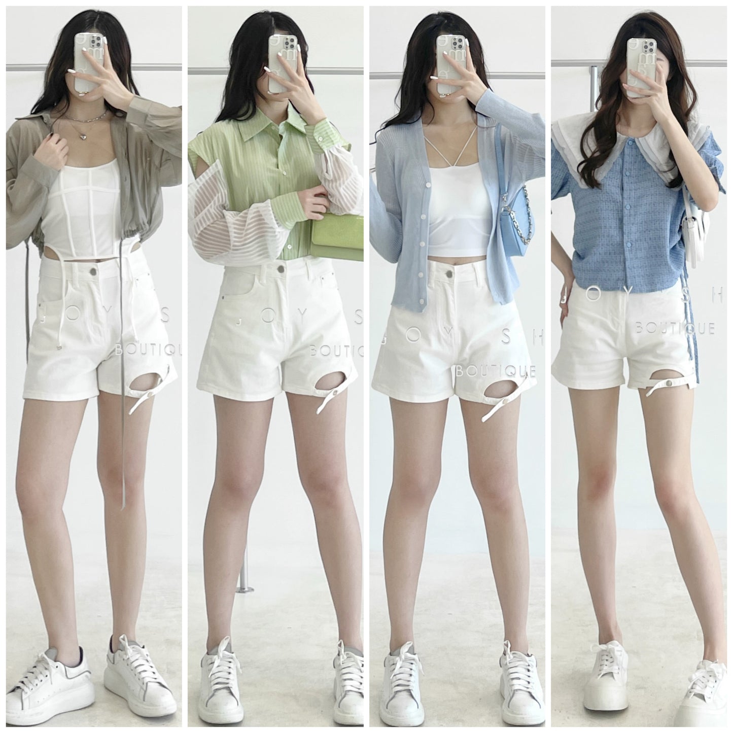 cut-out denim shorts
