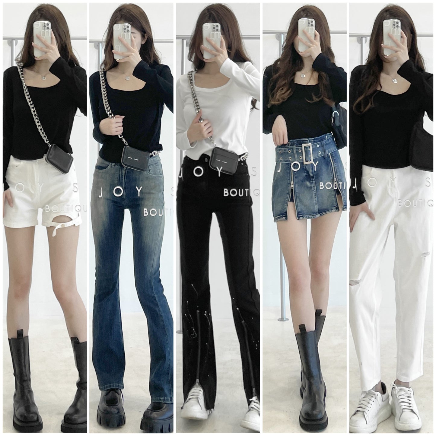 square-necked short cropped long-sleeved top
