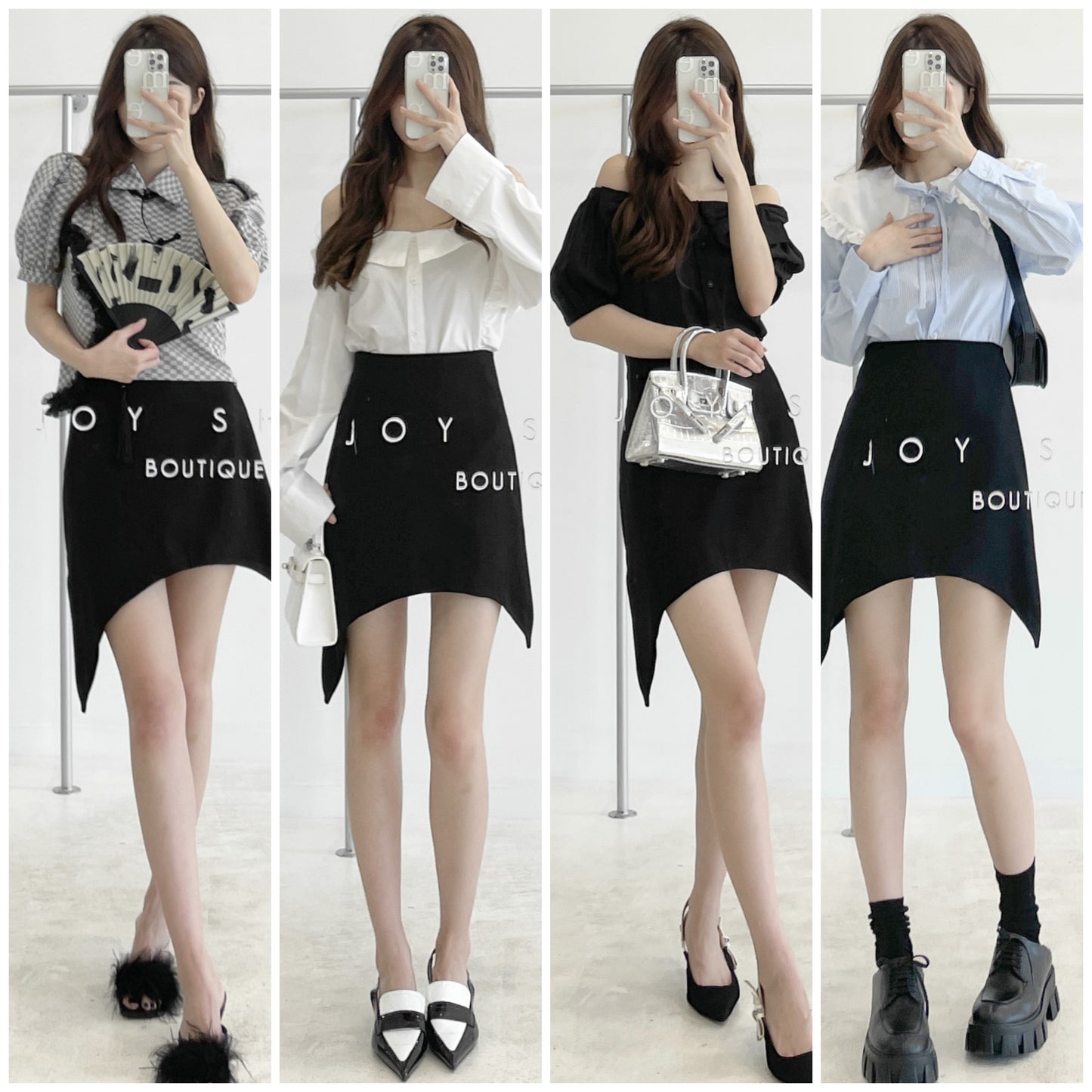 asymmetric high-waisted short skirt