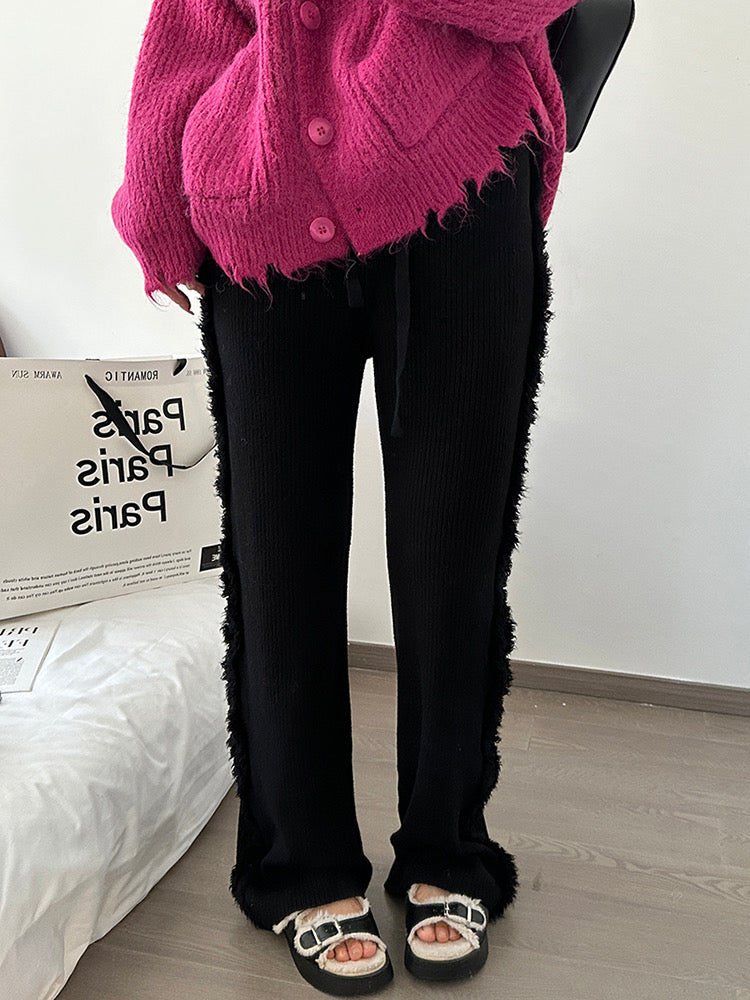 Fringe Hem Knit Pants