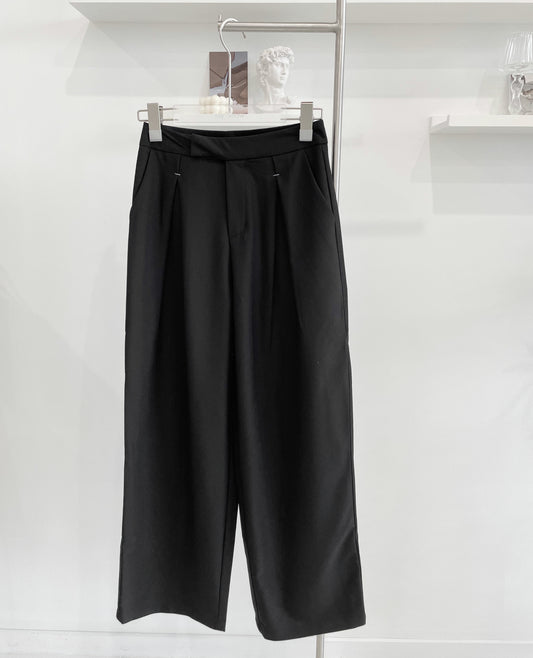 High-Waisted Wide-Leg Suit Trousers