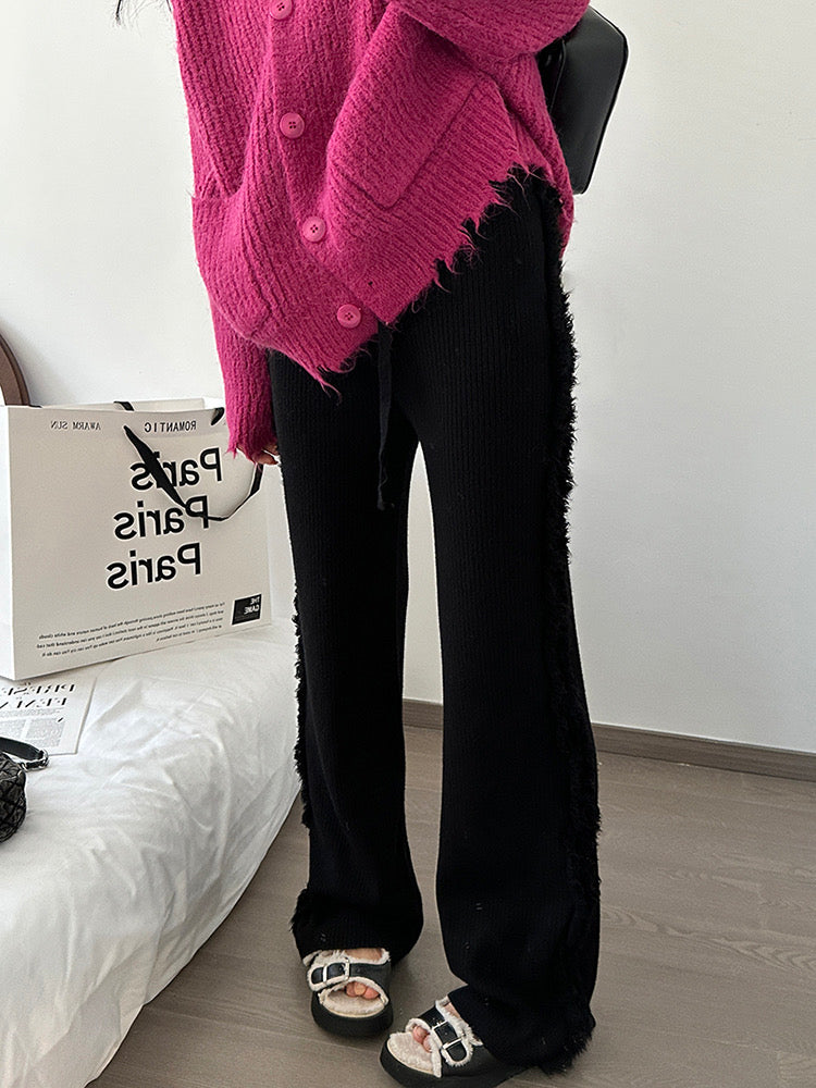 Fringe Hem Knit Pants