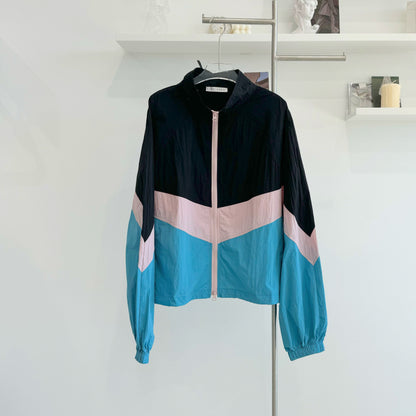 color-blocked ultra-thin jacket