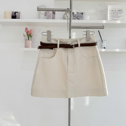 Belted Pencil Skirt Shorts