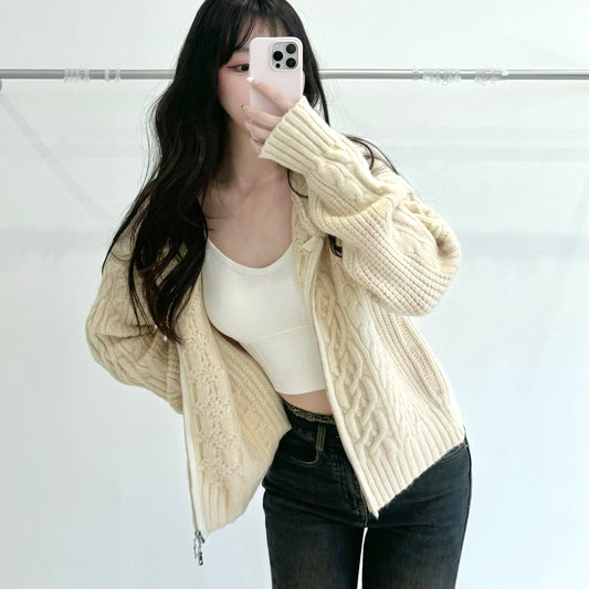 Hooded Knit Cardigan