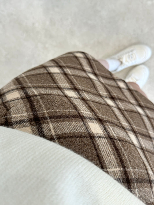 Wool Plaid Mini Skirt