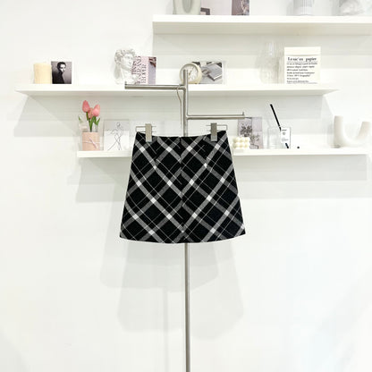 Wool Plaid Skirt