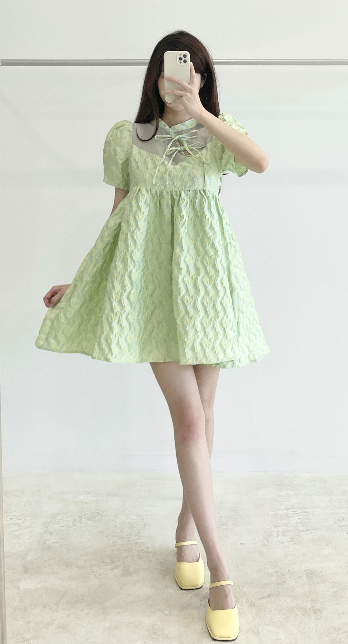 Qipao-inspired short-sleeve dress