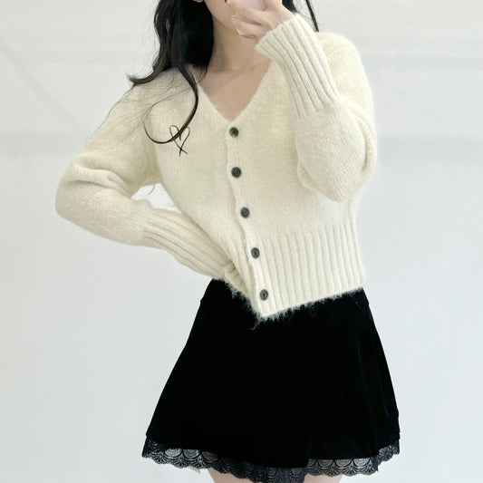 Heart Embroidered Waist-Cinching Cardigan