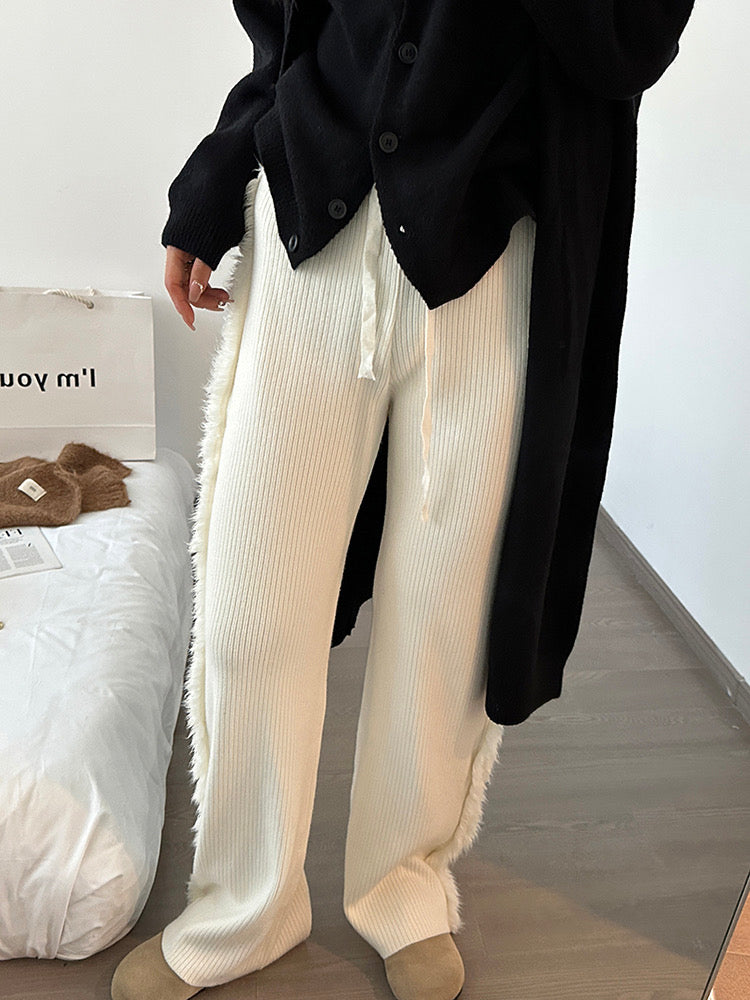 Fringe Hem Knit Pants