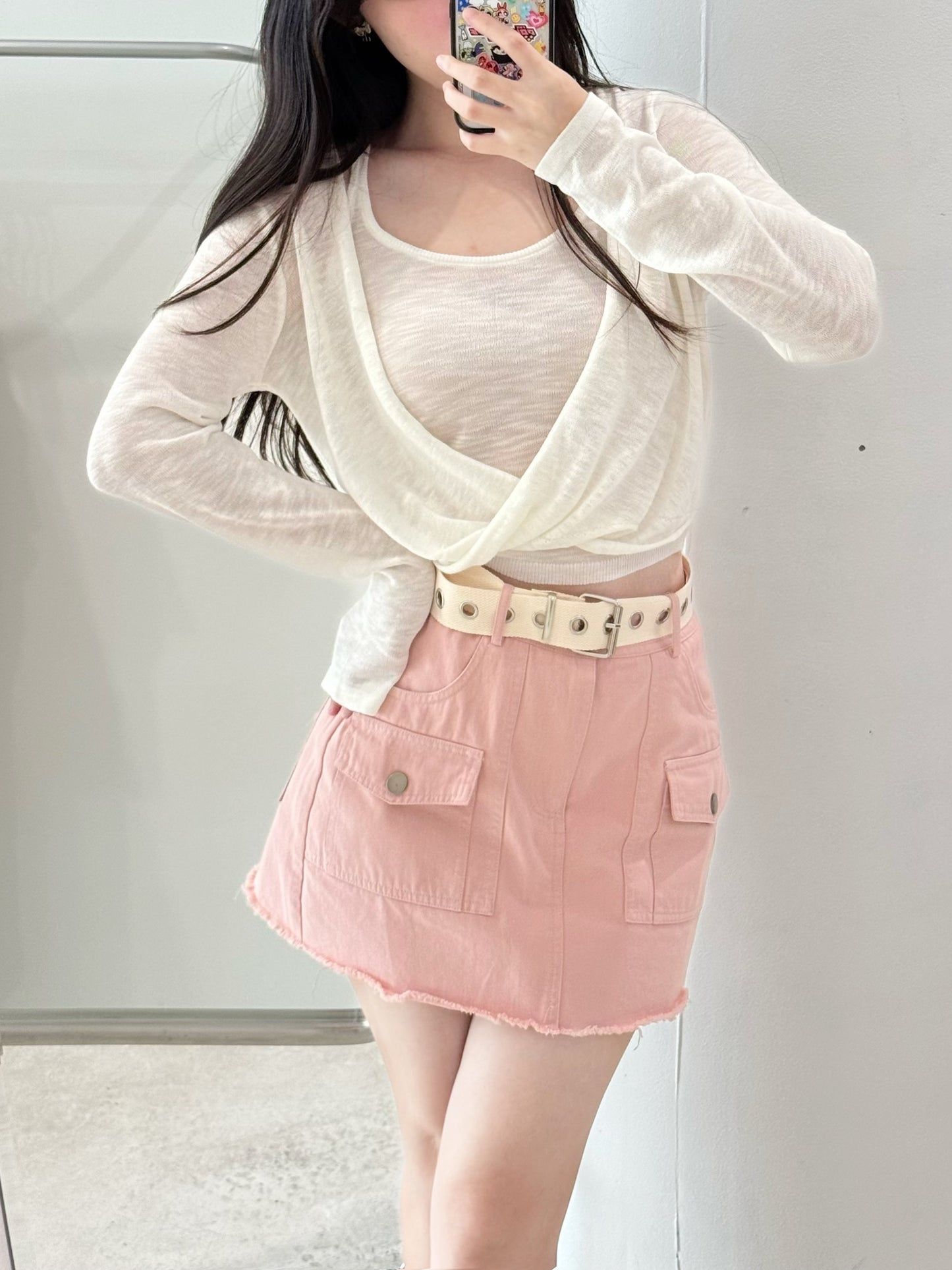 Ultra-thin vest knitted two-piece set