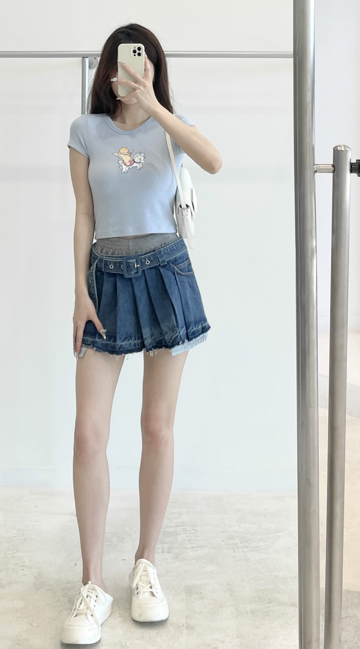 Angel Print Short Sleeve Stretch T-shirt