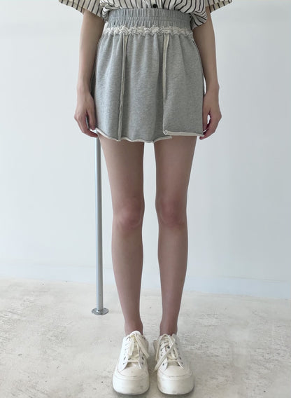 Elastic high-waisted sweatshirt skirt