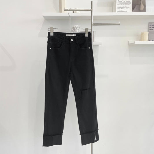 cropped straight-leg jeans